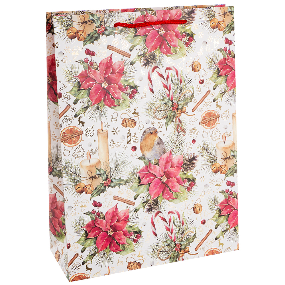 НГ Пакет подарочный, Волшебный Новый Год, Дизайн №3, Металлик, 32*26*10 см, 1 шт.