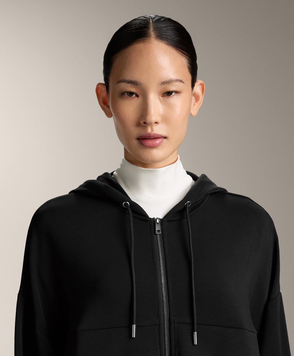 Oysho Толстовка на молнии из мягкого модала, черный