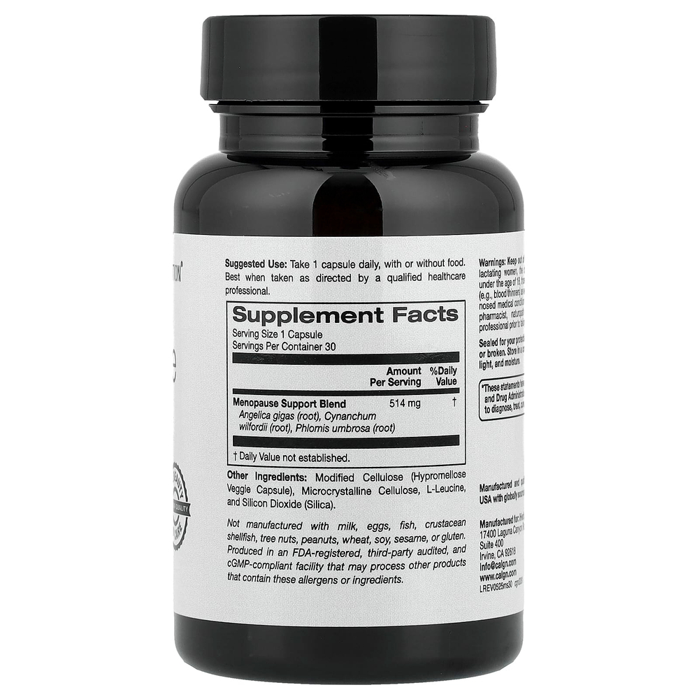 California Gold Nutrition, Beauty, добавка для поддержки во время менопаузы с дудником гигантским, цинанхумом, зопником и L-лейцином, 30 растительных капсул