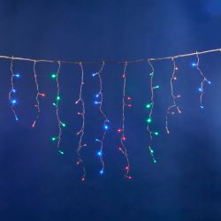 ULD-B3010-200-DTA MULTI IP20 Бахрома светодиодная с контроллером. 3 м. 200 светодиодов. Разноцветный свет. Провод прозрачный. TM Uniel.