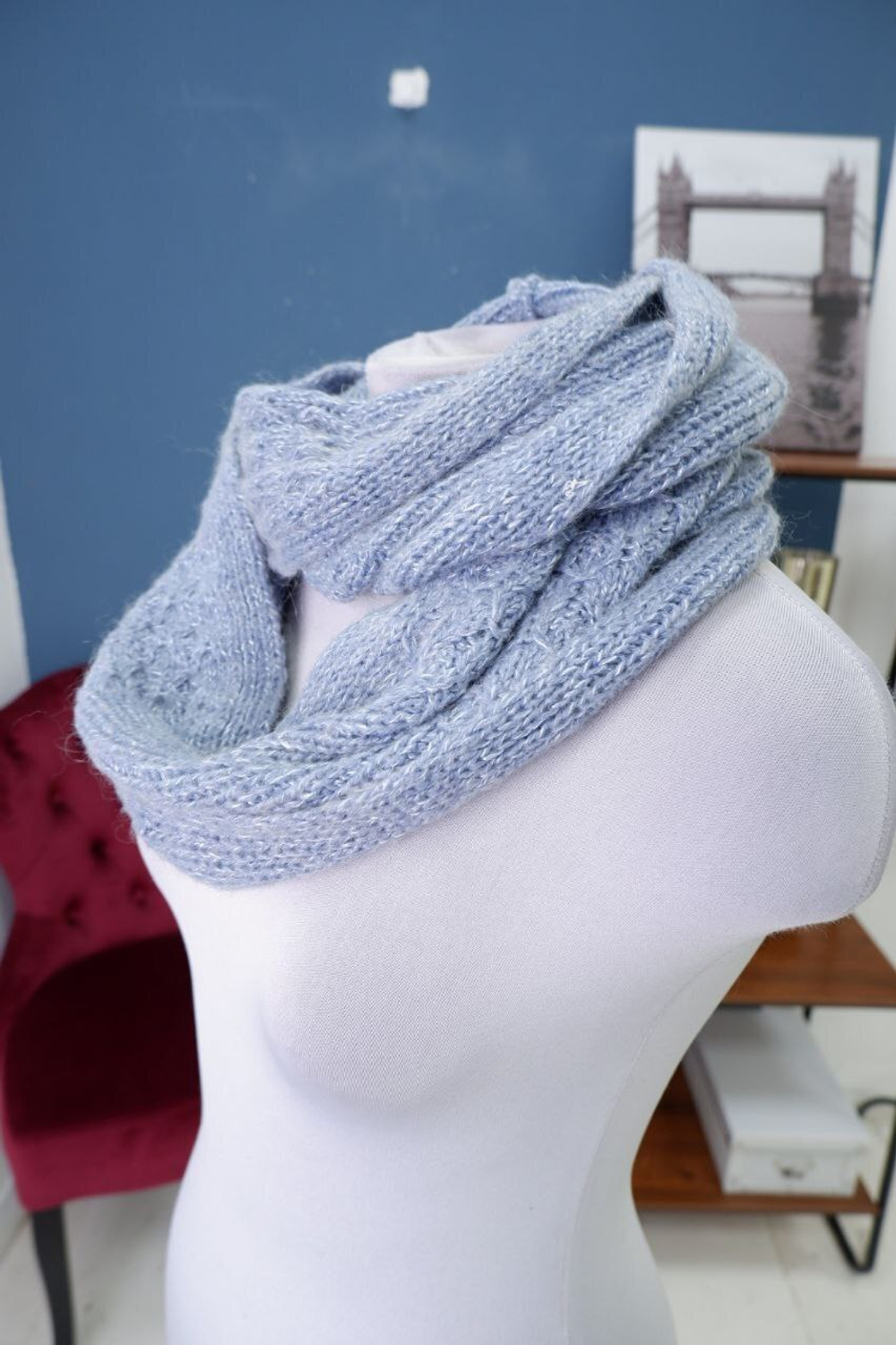 Шарф-снуд Farbetti с шерстью и мохером