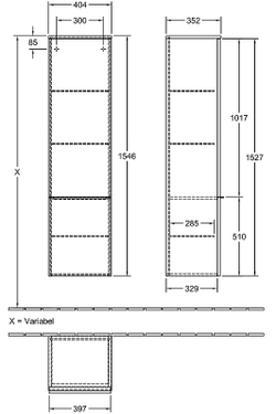 Шкаф-пенал Villeroy&Boch Venticello 40 R A95114E8 подвесной Белое дерево