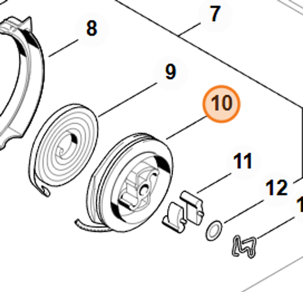 Тросиковый шкив для бензопилы STIHL MS 361. арт.T0033 FARMERTEC (STIHL 1128 195 0400)