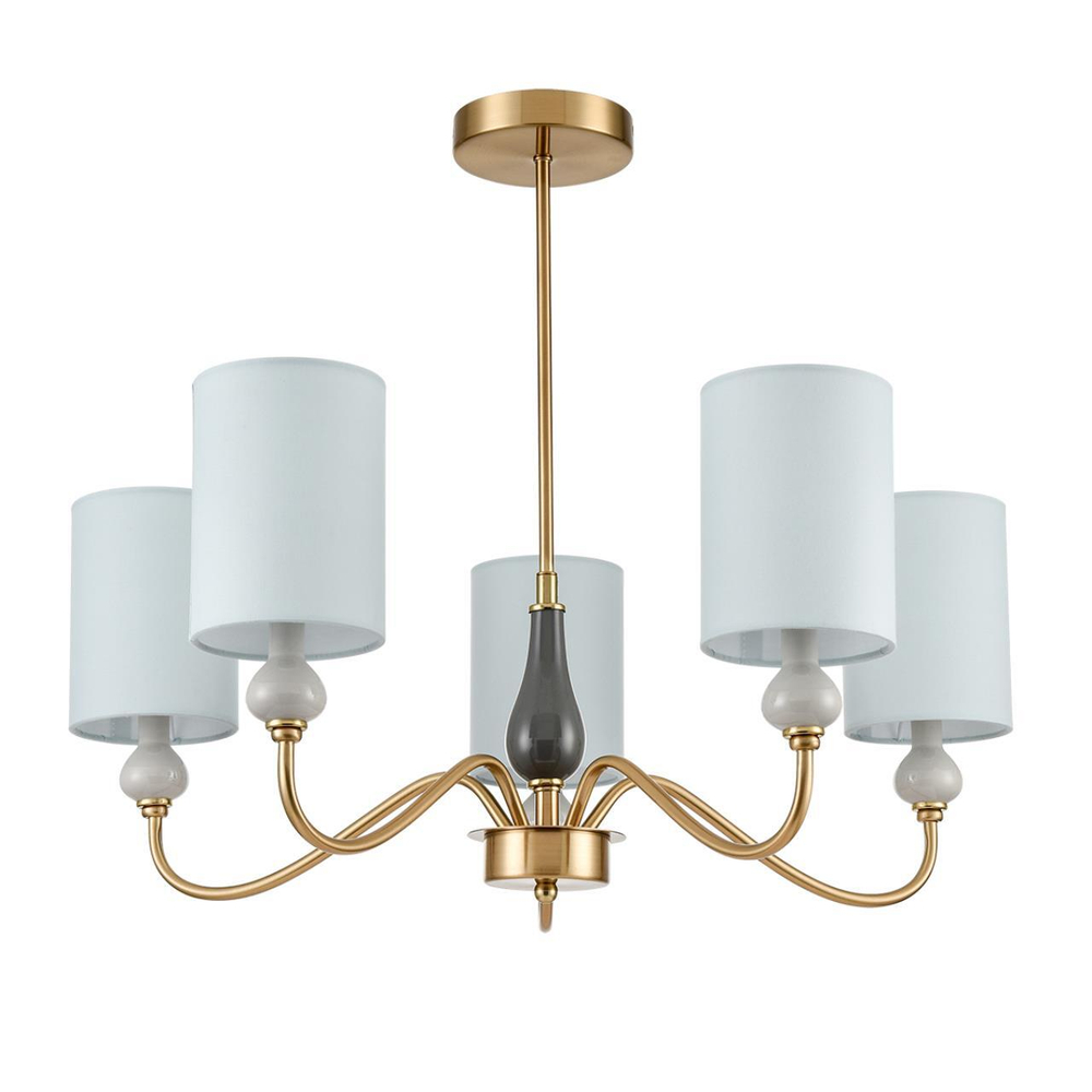 6590/5 CLASSI LN25 57 латунь/мятный зеленый, металл, керамика/текстиль Люстра подвесная E14 5*40W 220V ANRI