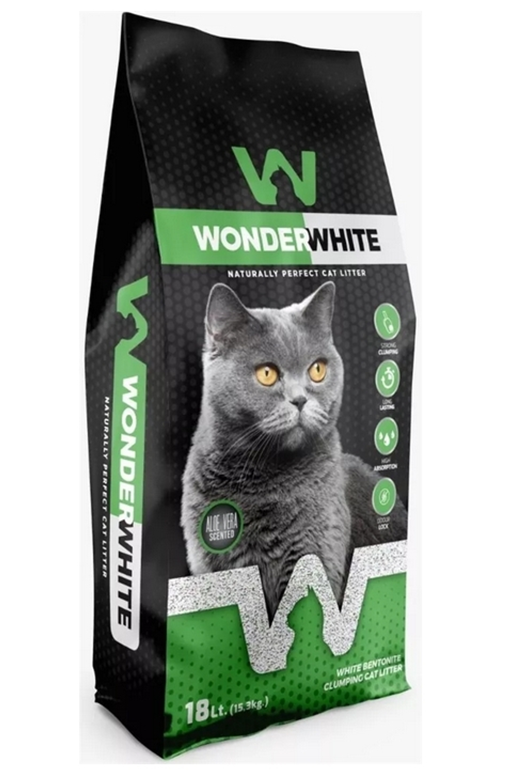 Wonder White Наполнитель комкующийся c ароматом алоэ вера