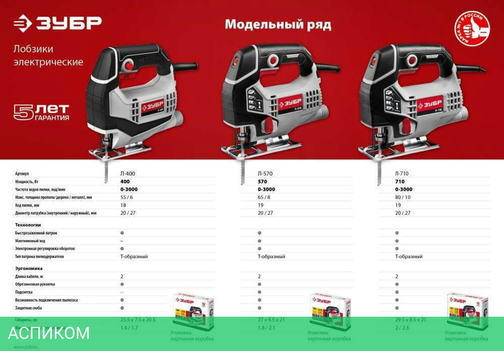 Электролобзик Зубр Л-570 +1пил