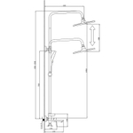 Душевая система Azario Alanti с квадратным тропическим душем, керамический картридж, шланг 150 см, черный матовый (AZ-K2332-1B)