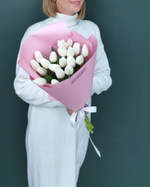 Букет из 19 белых тюльпанов(00197)