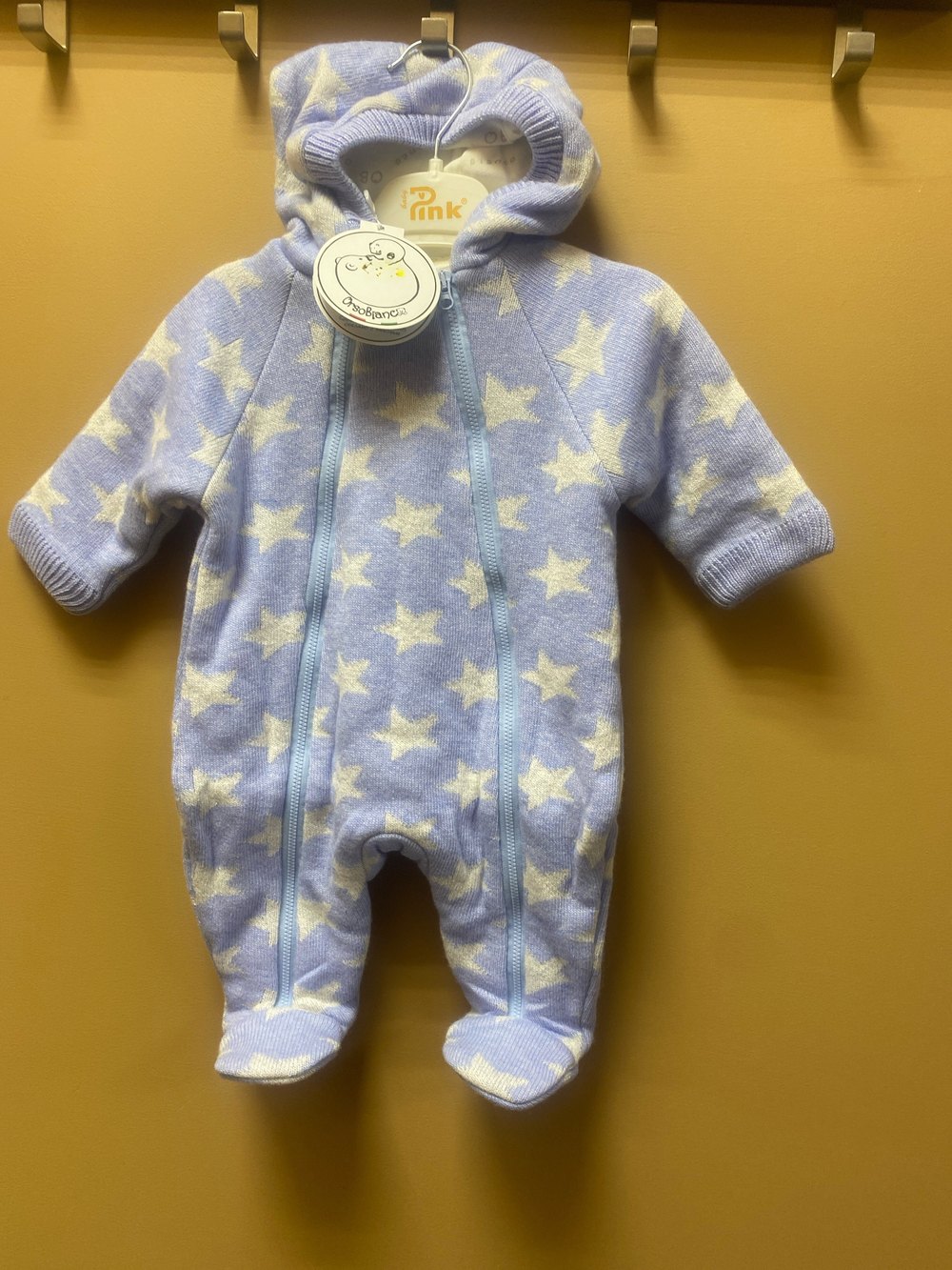 Комбинезон "Marsello" вязаный звезды голубой на рост 62 см