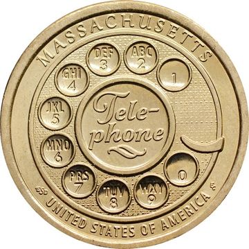 1 доллар 2020 D США «Американские инновации - Массачусетс. Телефон»