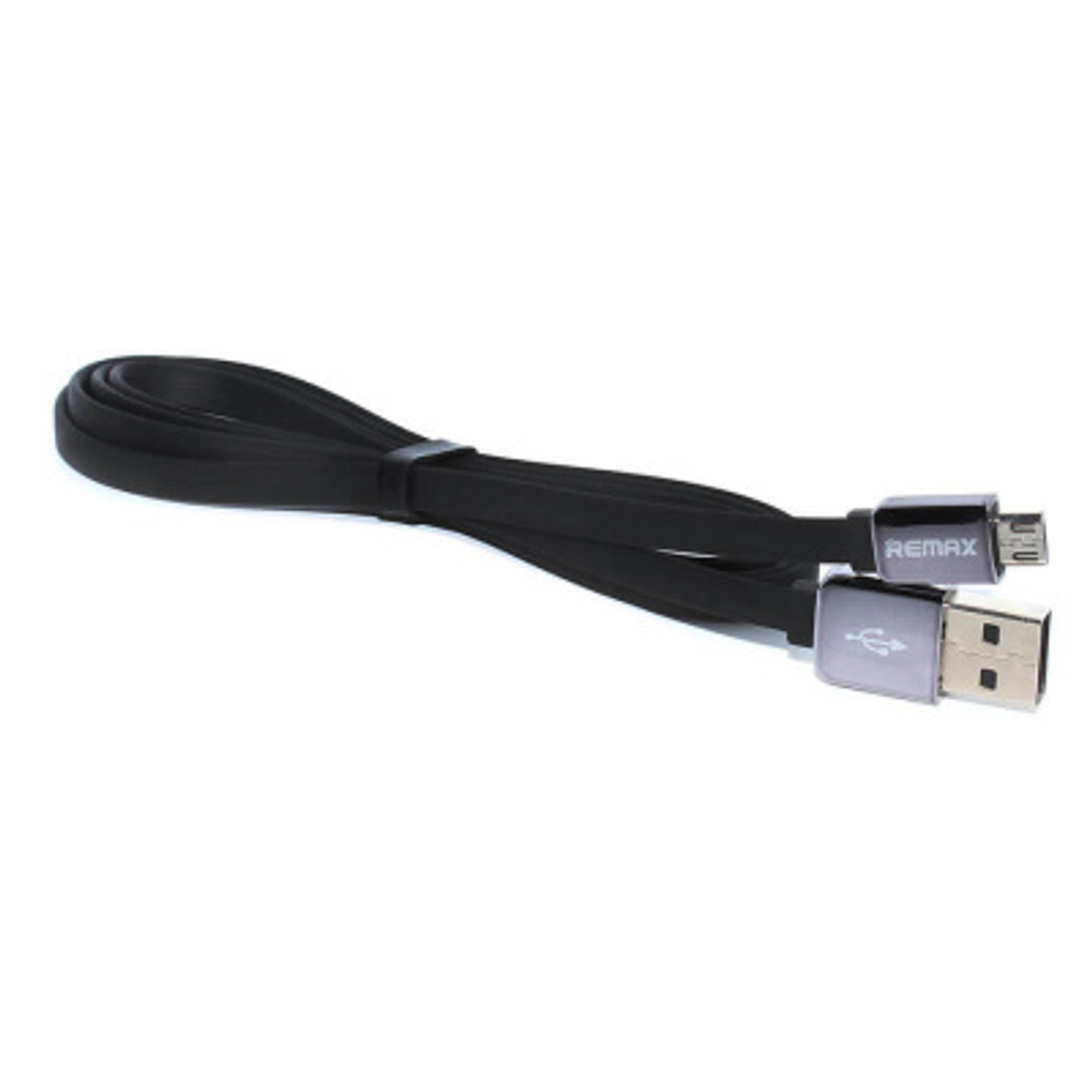 Кабель 1m USB/Micro RC-015m плоский Remax black