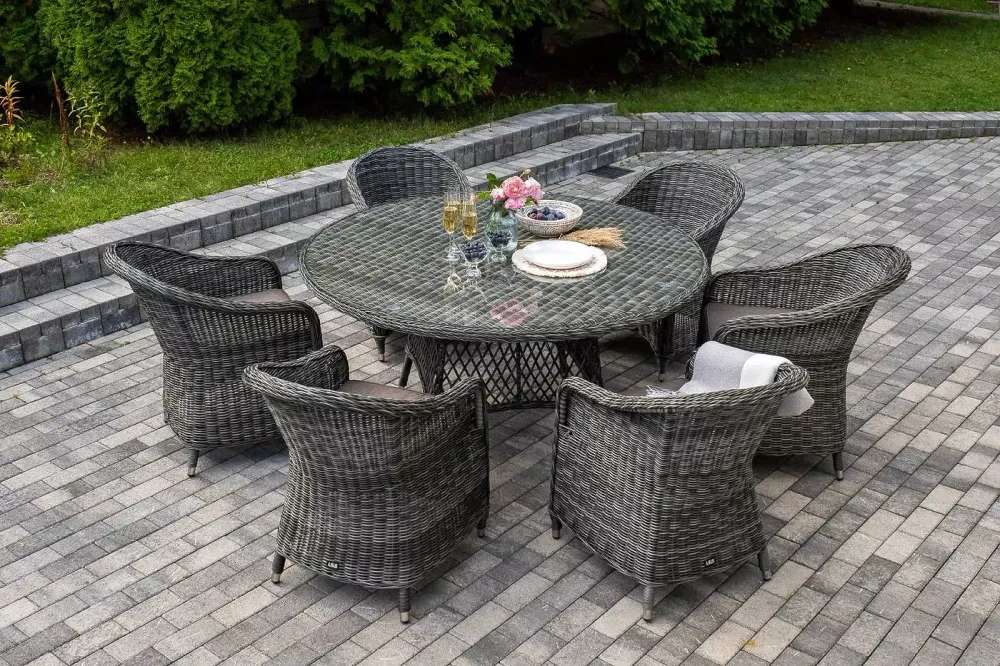 "Эспрессо–150 R" обеденная группа плетеная, цвет графит