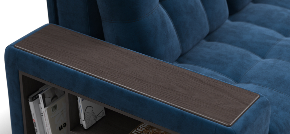 Угловой диван Босс ХЛ Велюр Монолит синий