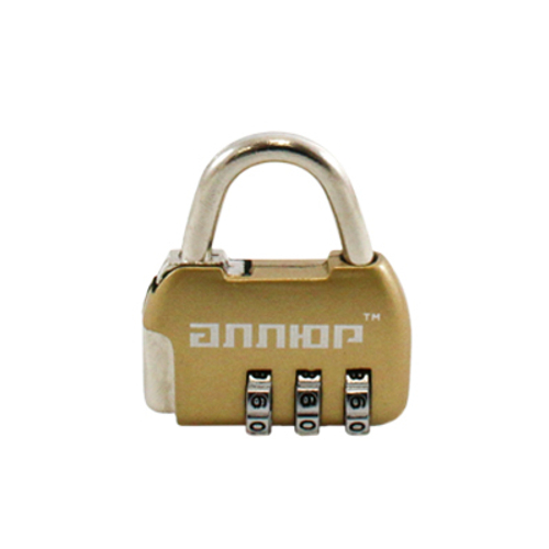 Замок навесной АЛЛЮР ВС1К-35/4 GP золото КОДОВЫЙ  d=4мм д/багажа  /10152