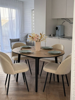 Круглый раздвижной стол "Дуб Галифакс" и 4 стула Элион