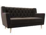 Диван кухонный прямой Брайтон 2 Люкс, Коричневый, Велюр, 108943