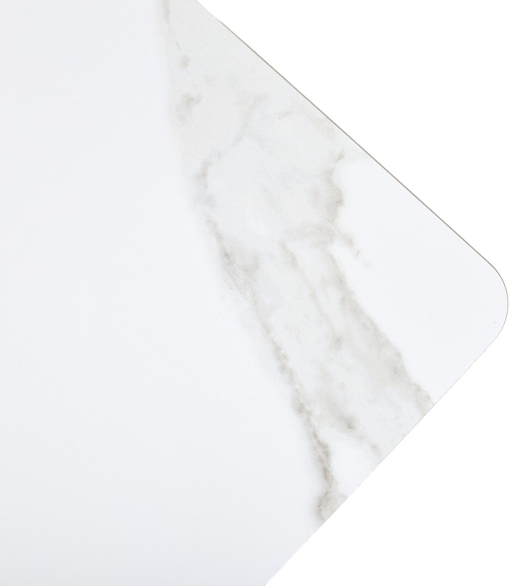 Стол М-City DISAUR Тет-А-Тет 120 Белый мрамор, керамика, Черный каркас