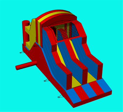 Детский надувной батут "Отличное настроение" 5,3*2,2*3,15 м