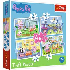 Puzzle - "4in1 (12, 15, 20, 24)" - Holiday recollection / Peppa Pig