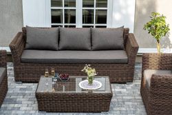 "Капучино" лаунж-зона из искусственного ротанга, цвет коричневый