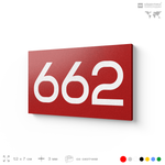 Номер на дверь 662, табличка на дверь для офиса, квартиры, кабинета, аудитории, склада, красная 120х70 мм, Айдентика Технолоджи