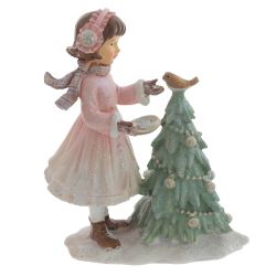 GAEM Фигурка декоративная "Девочка и елка", L9 W4 H11,5 см