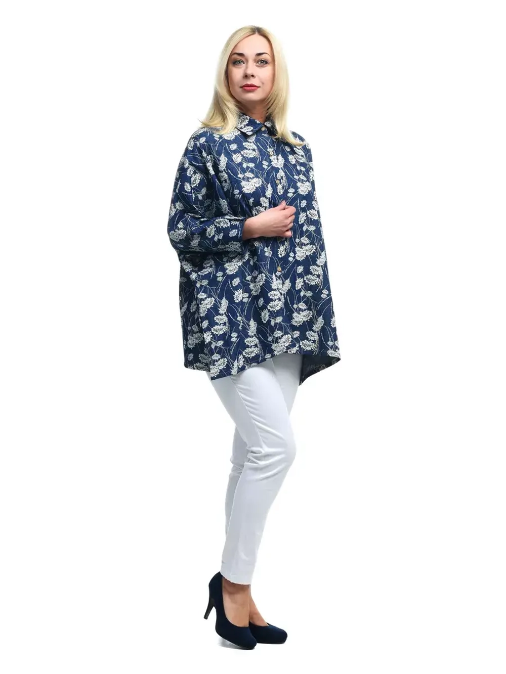 Блузка рубашка расклешенная