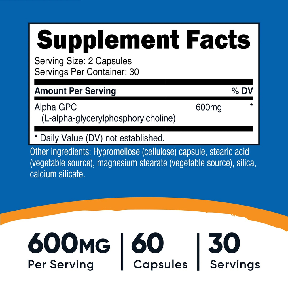 Nutricost, альфа-ГФХ, 60 капсул (300 мг в 1 капсуле)