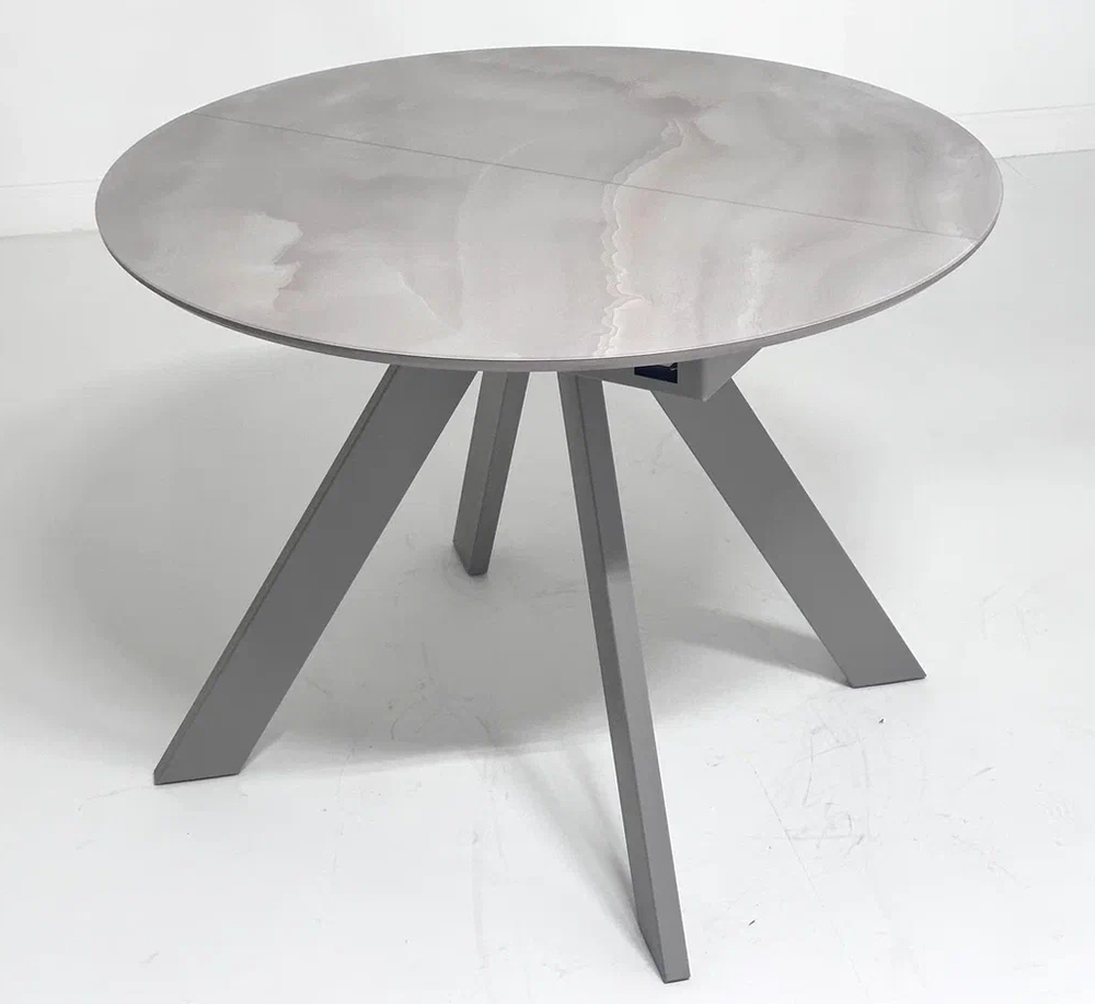 Стол М-City DISAUR Бонжур 100 Оникс Бежевый, стекло, Латте каркас