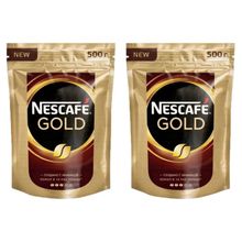 Кофе растворимый Nescafe Gold, пакет 500 г, 2 шт