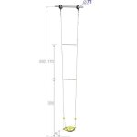 Качели одиночные подвесные высотой 300 см, диаметр крепления на трубу 76 мм