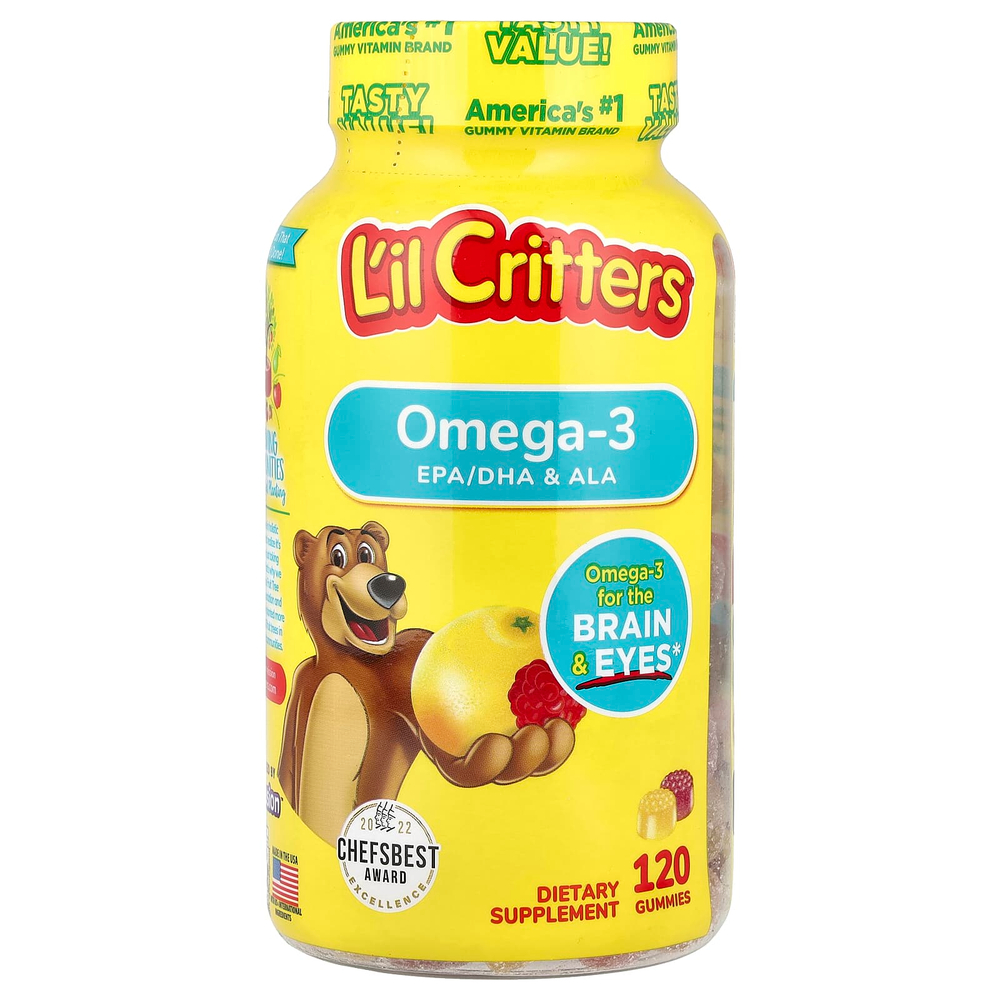 L'il Critters, Омега-3, вкус «Малиновый лимонад», 120 жевательных конфет