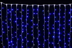 Светодиодный занавес с мерцающим диодом 2*3 м., 420 синих LED ламп, белый провод, Winner Light (b.03.6W.420+)
