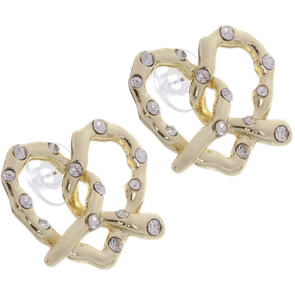 Серьги «ЭЛЛОДИ», сердечки, цвет золото и серебро, 4,2*2см