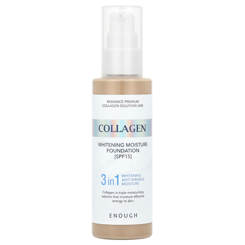 Enough, Collagen, отбеливающая увлажняющая основа, SPF 15, № 21, 100 мл (3,38 жидк. унц.)