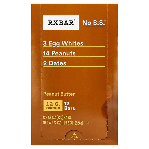RXBAR, протеиновый батончик, арахисовая паста, 12 батончиков по 52 г (1,83 унции)