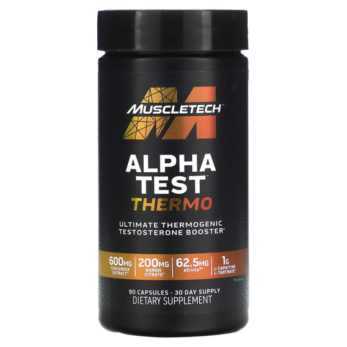 MuscleTech, AlphaTest™, термос, 90 капсул