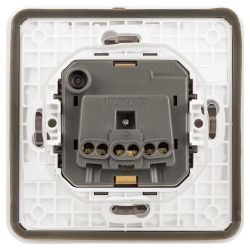 Розетка ЭРА Эксперт 11-2522-01 с заземлением с крышкой 2P+E IP55 шторки 16A-250В СУ белый | Эра Эксперт