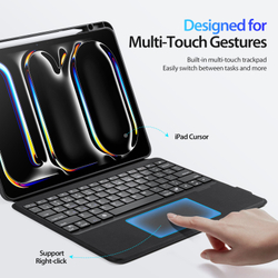 Чехол подставка с клавиатурой (RUS) от Dux Ducis для планшета iPad Pro 13 (2024-), серия DK Series Keyboard, русская клавиатура с подсветкой