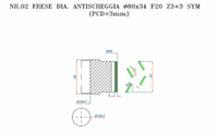 PCD фреза D.80x34x20+DKN Z=3+3 H=3 SYMM 2 шт. для Filato FL-530