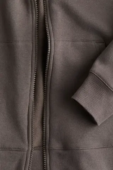 H&M Толстовка с капюшоном и застежкой-молнией, коричневый