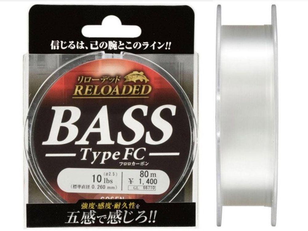 Леска Gosen Reloaded Bass Type FC 80m 1.0 4lb (0,165mm)