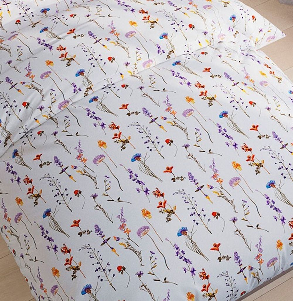 Постельное белье Полисатин Simple House "Flora" евро Наволочка 50х70 см 2 шт Простынь на резинке 180x200 см Пододеяльник 200x215 см