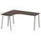 Metal System Стол криволинейный левый на А-образном м/к БА.СА-4 (L) Венге Цаво/Металл Серый 1600*120