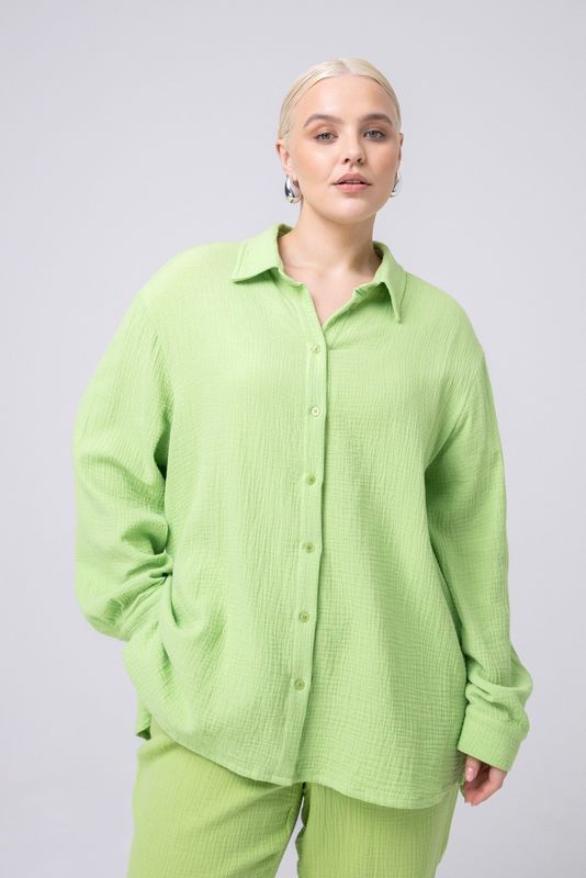 Рубашка из муслина, светло-зеленый