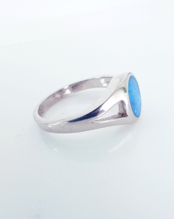 Кольцо Эстерелла с синтетическим опалом, серебро 925*, родирование/Ф