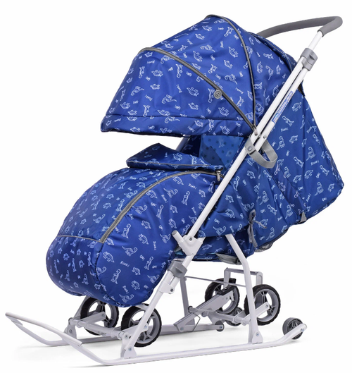 Санки-коляска Наши детки НДТ3-1К/Д с динозавриками