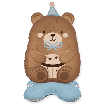 Объемная фигура "Мишка с барабаном в голубом колпаке"