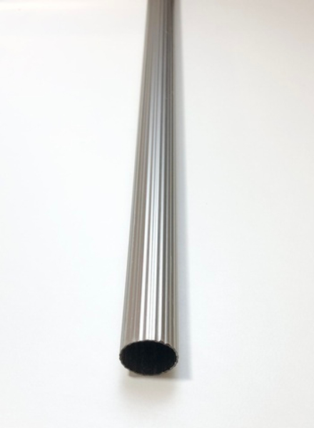 Труба рифленая металлическая d25 мм, цвет хром матовый