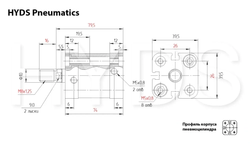 ADN-25-35-A-P-A Пневмоцилиндр